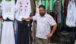 Wochenmarkt-Stand Händler Jagdisch Maas