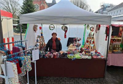 Wochenmarkt-Stand der Händlerin Senger